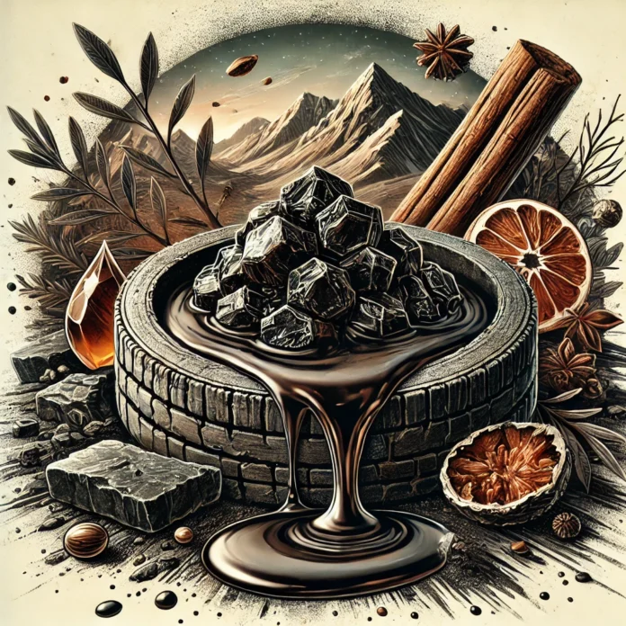 Shilajit for men dissolved in water glass for enhanced health benefits