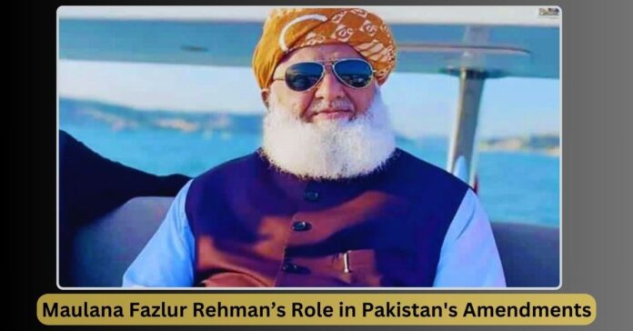 Maulana Fazlur Rehman at Parliament House for constitutional amendments meeting